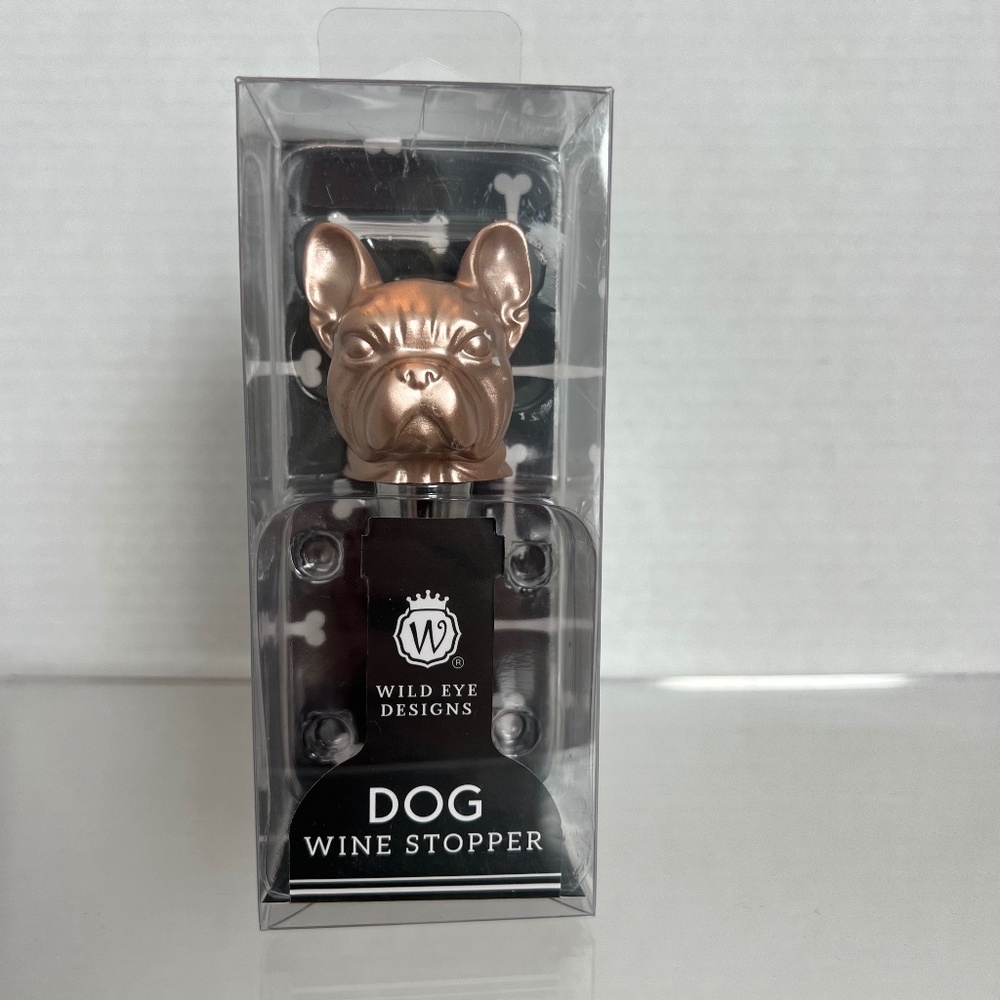 Wild Eye Designs Rose Gold French Bulldog Dog Wine Stopper New